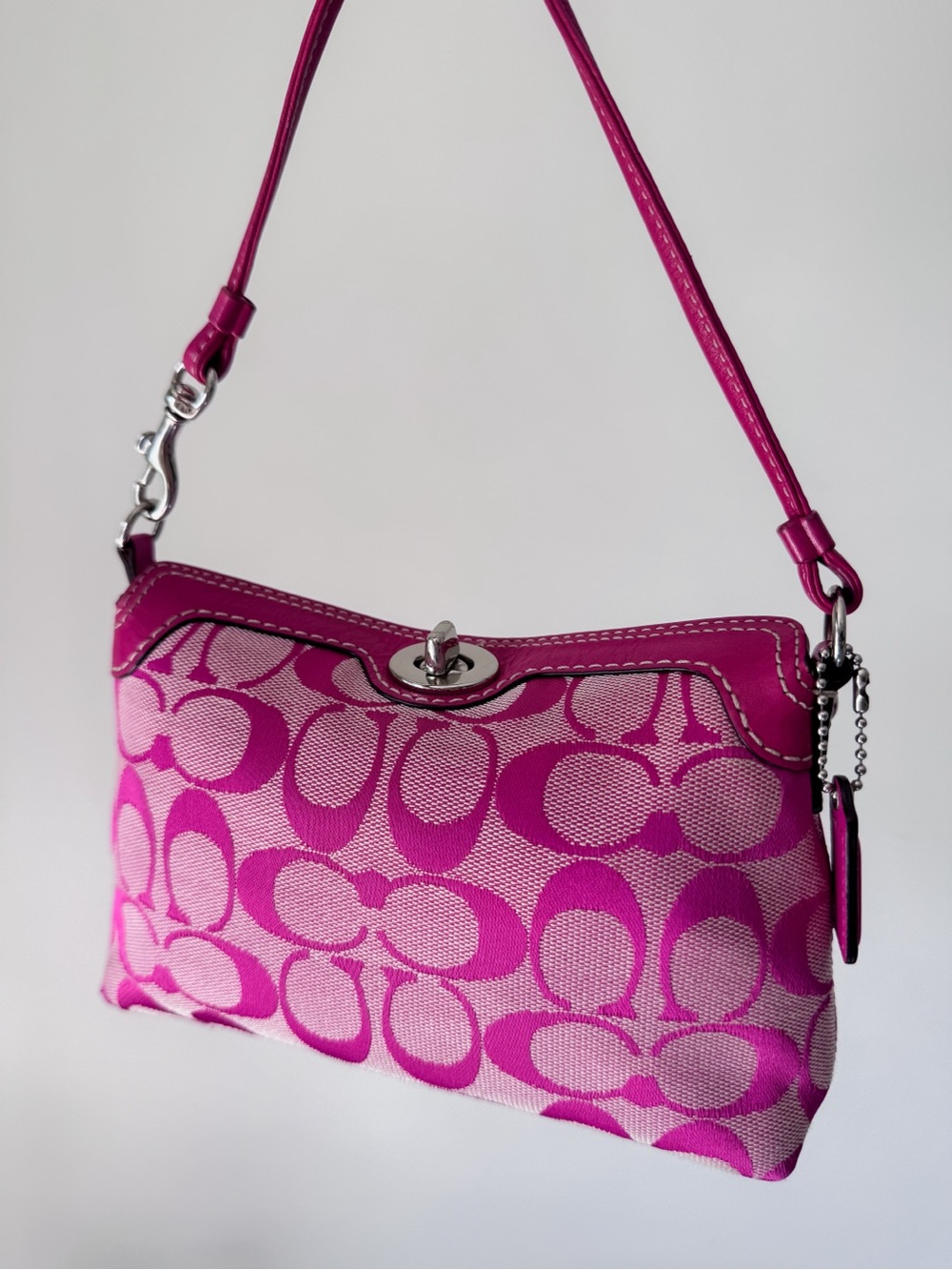 Y2K Coach Hot Pink Mini Turnlock